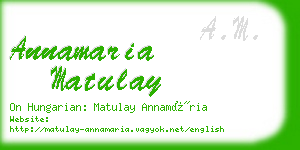 annamaria matulay business card